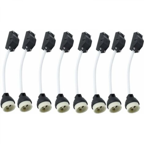 8 Stück Gu10-Keramikfassungen mit Kabelanschluss, 2 A, 250 V, Gu10-Lampenfassung, Sockeladapter mit isoliertem Kabel (1/5)