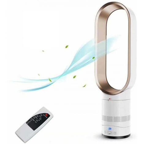 Flügelloser elektrischer Ventilator Cool Air 16 Zoll Kinder-Sicherheitsturmventilator Home Office Luftkühler mit Fernbedienung Ventilator EU-Stecker Gold