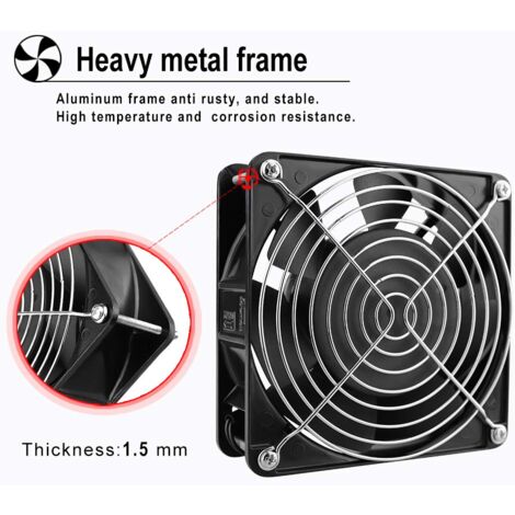 YMYNY Axialventilator für Kaminkasten, einsteckbare Hochtemperatur-Metallflügel, geräuschlos, universell, 120 x 120 x 38 mm