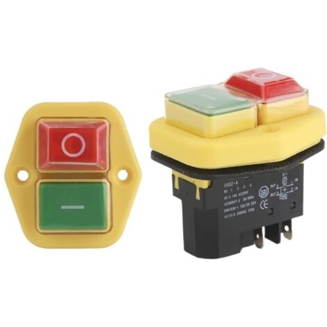 YMYNY Elektromagnetischer Schalter YH02-A 110 V 8 A 220 V 15 A 4-polig 5-polig Werkzeugmaschinenausrüstung Wasserdichter Panel-Startknopf (Farbe: 4-polig, Größe: 220 V)