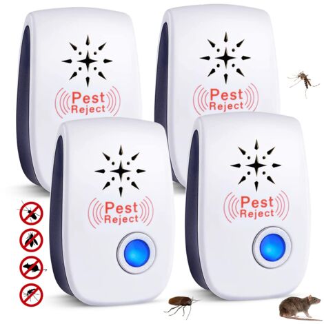 Schädlingsbekämpfungsmittel, 4er-Pack Ultraschall-Insektenabwehrmittel für den Innenbereich, elektronischer Ultraschall-Schädlingsbekämpfer