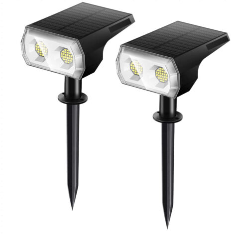 Solarstrahler für den Außenbereich, LED-Solarleuchten, wasserdicht nach IP67, verstellbares 650 lm Solarflutlicht mit 2 Beleuchtungsmodi, warmes Licht für Garten, Hof, Auffahrt, Weg, 2er-Pack (1/4)