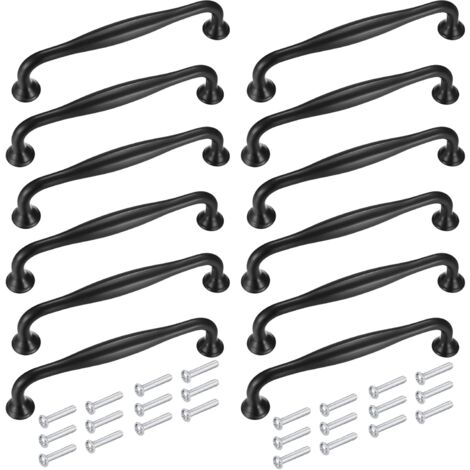 Crediri Möbelknöpfe und -griffe, 12 Stück, 128 mm, Küchengriffe, Schranktürgriffe, Schrankgriffe, Griffe aus Aluminiumlegierung mit Schrauben