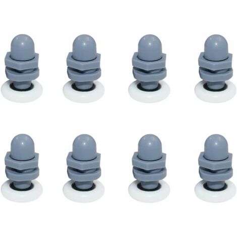 RichVibe Duschrollen Set – 8 Stück (4 Oben + 4 Unten), 23 Mm, ABS, Verchromt, Für Schiebetüren