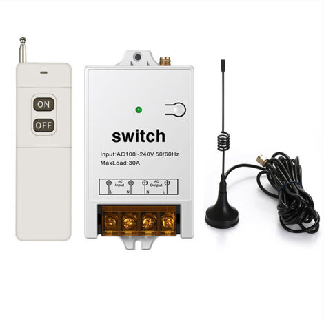 Crediri-Fernbedienungsschalter, AC 110 V/120 V/240 V/40 A, kabelloses HF-Relais, 1500 m lange Reichweite, kabelloser Fernbedienungsschalter für Hochleistungs-Wasserpumpenmotor, Beleuchtung, Elektroger (1/5)