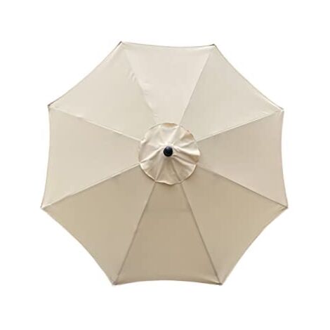 Ersatzbezug für Sonnenschirm, 8 Streben, 3 m, wasserdicht, UV-beständig, Ersatzstoff, beige (1/4)