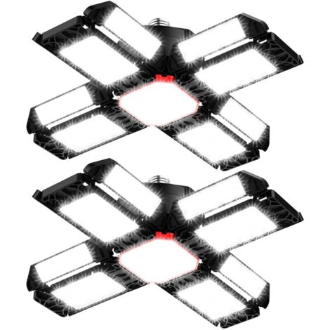 Garagenlampe LED 20W Mit 4+1 Verstellbaren Paneelen – 2000 Lumen, 6500K Tageslicht, E27 Fassung (für Werkstatt, Keller, Garage)