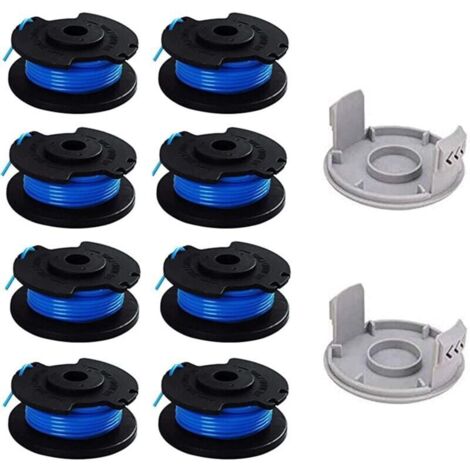 YMYNY 10er-Pack Ersatzspule für Ryobi Daumentrimmer, kompatibel mit Ryobi One+ AC14RL3A, kabelloser Fadentrimmer, 8 Spulen + 2 Schneidkappen, (1/4)