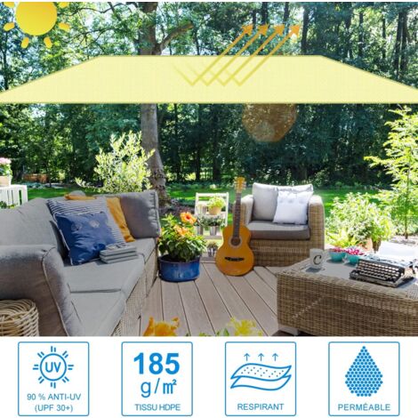 YMYNY Sonnensegel, Garten-Sonnensegel, Terrassen-Sonnensegel, Sonnenschutzsegel, 90 % UV-beständig, atmungsaktiv, HDPE mit hoher Dichte, für Terrasse/Garten (2 x 3 m) (1/4)