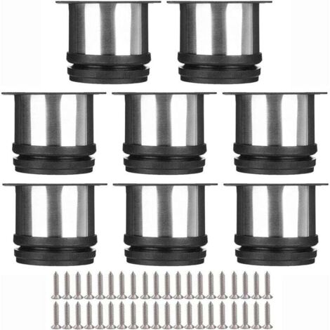 YMYNY Ausgewähltes 8er-Set Möbelbeine, Verstellbare Küchenbeine Ø 50 mm/Höhe 50 mm, Rund Metall Edelstahl Sofabein Tischfüße (1/4)