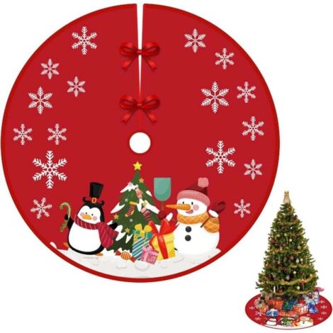 YMYNY Weihnachtsbaumrock, 90 cm, Weihnachtsdeko-Baumdecke, Weihnachtsbaumdecke, Weihnachtsbaumrock, roter Weihnachtsbaumrock (1/4)