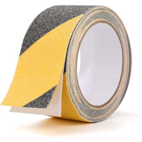 YMYNY Anti-Rutsch-Klebeband, selbstklebendes Anti-Rutsch-Klebeband für den Innen- und Außenbereich, ideal für Treppen und Stufen, Schwarz/Gelb, 5 cm x 10 m (1/4)
