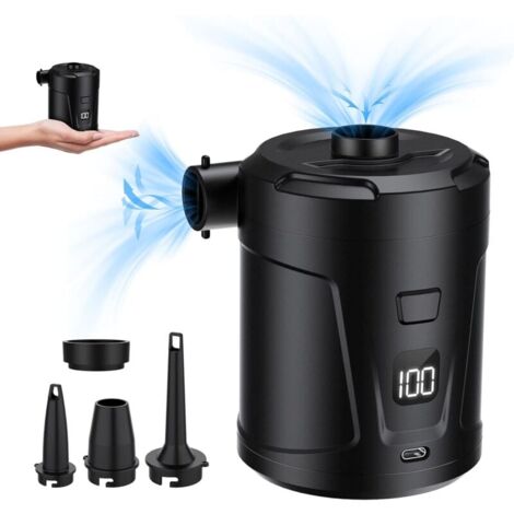 YMYNY Elektrische Luftpumpe, Elektrischer Inflator mit 4 Luftdüsen, Schnellaufblasgerät für aufblasbaren Pool, Bettmatratze, Camping, Vakuumbeutel (1/4)