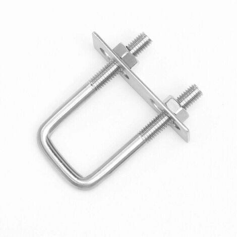 Ulisem4 Stück U-Bolzen 66 U-Bolzen 80 x 50 mm, Edelstahl-U-Bolzen mit Mutternplatten Unterlegscheibe, Rohrbefestigungs-Klemmbolzen, für Rohrdurchmesser unter 50 mm
