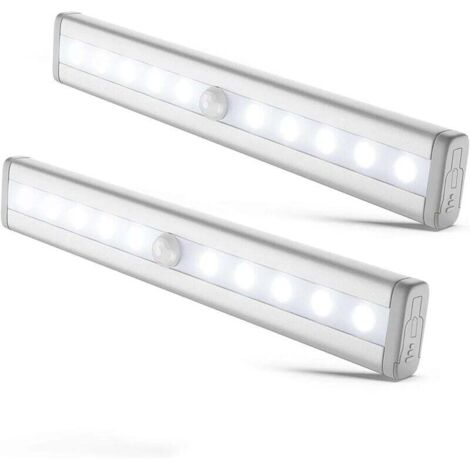 YMYNY 2er-Pack LED-Nachtlichter mit Bewegungsmelder, Schrankbeleuchtung, LED-Lichtstreifen, selbstklebend, Betrieb mit AAA-Batterien (nicht im Lieferumfang enthalten) (1/4)