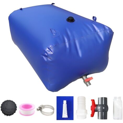 Ulisem Faltbarer Wassertank, tragbarer PVC-Wassersack mit Absperrventil, Camping-Wassersack, Notfall-Wasseraufbewahrungssack für die Lagerung von Flüssigkeiten im Garten im Freien, 400 l