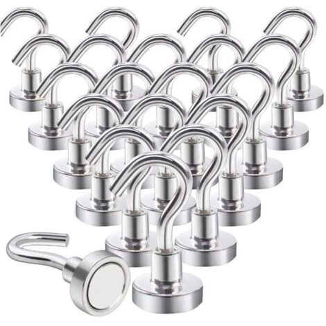 Ulisem20 Stück Magnethaken, leistungsstarker Neodym-Magnethaken für Kühlschrank, Küche, Büro, Schule, Kreuzfahrt, robust
