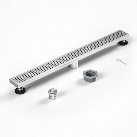 Ulisem Linearer Duschablauf, 92 cm, gebürsteter Edelstahl 304, mit abnehmbarem Ablaufgitter, Haarsieb inklusive
