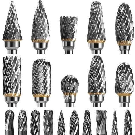 5-teiliges Rotationsfeilen-Set Aus Wolframstahl – Doppelschnitt-Fräserfeilen Für Holz, Kunststoff & Co. (1/4 Zoll Schaft) Schleifwerkzeug Für MDF