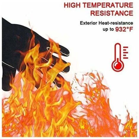 Extreme Hitzebeständige Handschuhe Aus Leder Mit Kevlar-Nähten – Bis 662°F, Für Schweißen, Ofen, Grill