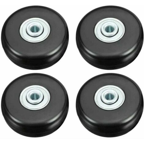 Ulisem Kofferrolle, Gepäckkoffer-Reparaturrolle, strapazierfähig, 50 mm, geräuscharm, Gummi, universelles Schwenkrad, Ersatztransport, 4 Stück für Koffer/Gepäck/Rucksack/Reisen (1/4)