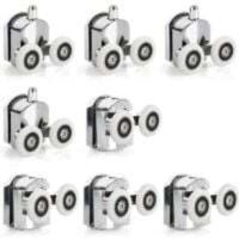 Ulisem8 Stück Duschschiebetürrollen, Zinklegierung, Duschschiebetürräder, 23 mm Durchmesser, Zwillingsräder, Ersatz für Badezimmer (1/4)