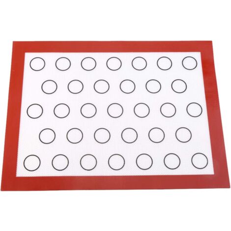 Ulisem Silikon-Backmatte, antihaftbeschichtet, waschbar, wiederverwendbar, für Zuhause und Küche (40 x 30 cm) (rot) (1/5)