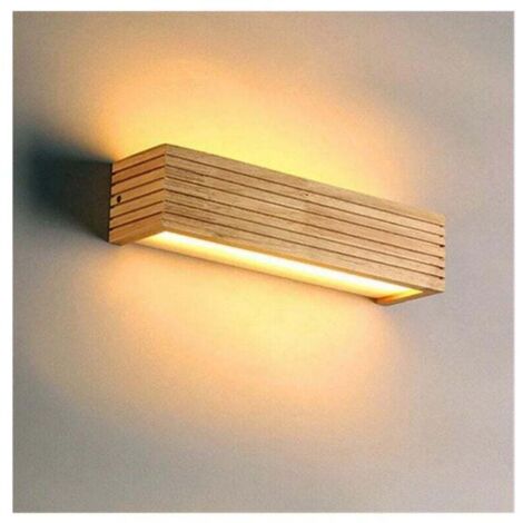 UlisemModern Japanische Eiche Wand Lampe Nordic Massivholz Wand Licht für Schlafzimmer (1/4)
