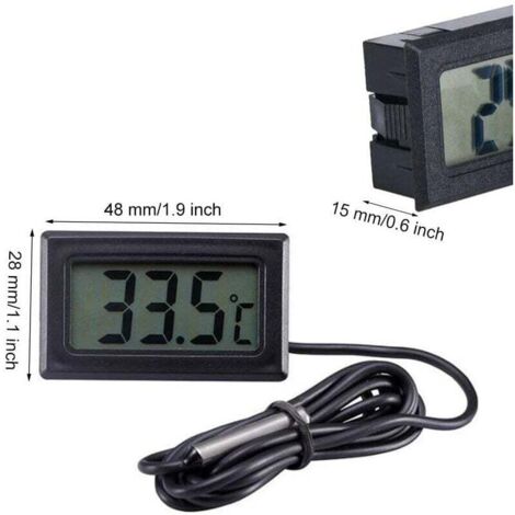 4er-Set Digitales LCD-Thermometer Mit Externer Sonde | Temperaturmessgerät Für Kühlschrank, Gefrierschrank & Aquarium (-50°C Bis +110°C)
