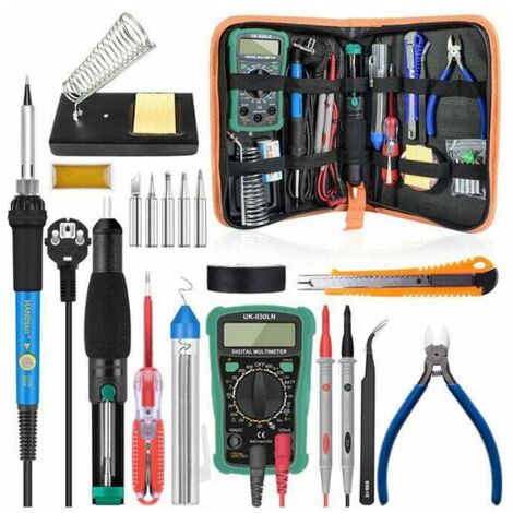 220 V 60 W Einstellbare Temperatur Lötkolben Set Lötpistole Multimeter Pinzette Schweißwerkzeug-Kit (ohne Schalter) (1/5)