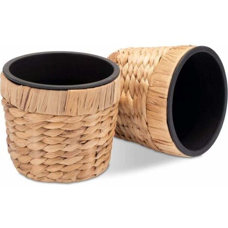 Rund geflochtener Blumentopf aus Seegras mit stabilem Kunststoffeinsatz zum Bepflanzen - Flowerpot (1/5)
