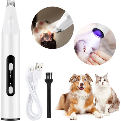 Professionelle Hundeschermaschine, leise Hundeschermaschine, elektrisches Hundepflegeset mit 2 Geschwindigkeiten, Katzenrasierer mit LED-Licht und Scherpilzflechte-Katzenlampe