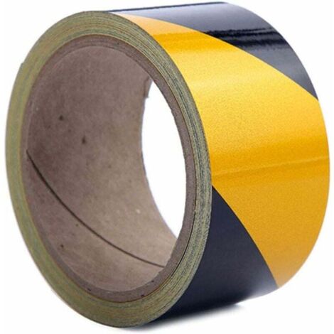 Scotch selbstklebendes reflektierendes Klebeband, gelb und schwarz, 50 mm x 25 m, Gefahrenwarnband, Bodenmarkierung, PVC-Markierungsband für Bodenmarkierungen, 56Vingt (1/5)
