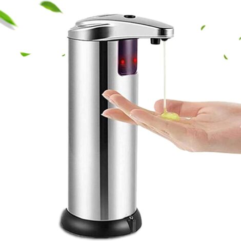 Automatischer Seifenspender, Küchenseifenspender aus Edelstahl, 280 ml, berührungsloser automatischer Flüssigseifenspender mit wasserdichter Basis, für Badezimmer, Küche (1/5)