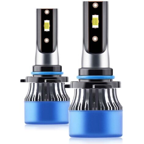 2 stücke IP68 Wasserdichte Auto LED Scheinwerferlampen LED Fahrlampe All-in-One Umbausatz 50 W 9005/HB3/H10/9006/HB4/H1/H8/H9/H11/H4/HB2/9003/H7 Blaue Halterung birne-9005