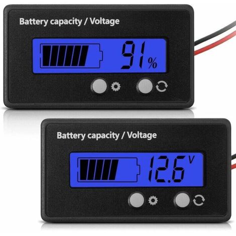 DC 12 V 24 V 36 V 48 V 60 V 72 V 84 V Batteriemessgerät mit Alarm, Vorwärtseinstellung und Schlüsselumschaltung, Blei-Säure-Batterie-Kapazitätsanzeige und Batterieanzeige, (Blau) 56Vingt (1/5)