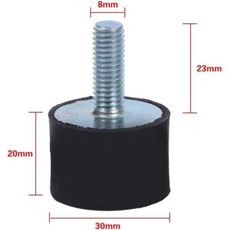 TKSE Gummihalterung 4er-Set – M6/M8 Silentblock, 30x20mm, Anti-Vibration Für Kompressoren, Pumpen & Motoren