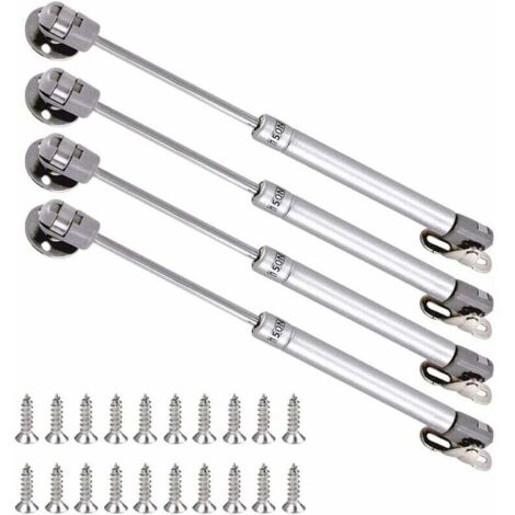 Hydraulische Möbel-Gasdruckfedern, Küchenschranktür, Gasfeder, pneumatischer Arm mit sanft öffnenden Scharnieren für Hebetürklappendämpfer, 4er-Set (150N)