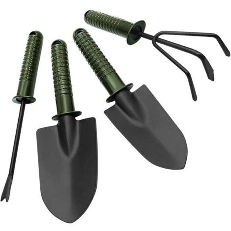4-teiliges Gartenwerkzeug-Set: Gartenschaufel, Sukkulentenwerkzeug, Thermoskanne (Armeegrün, Einheitsgröße) (1/3)