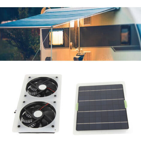 100-W-12-V-Solarpanel-Lüfterset, wasserdicht, tragbar, Doppellüfter, Solarpanel-Set für Heimgewächshäuser