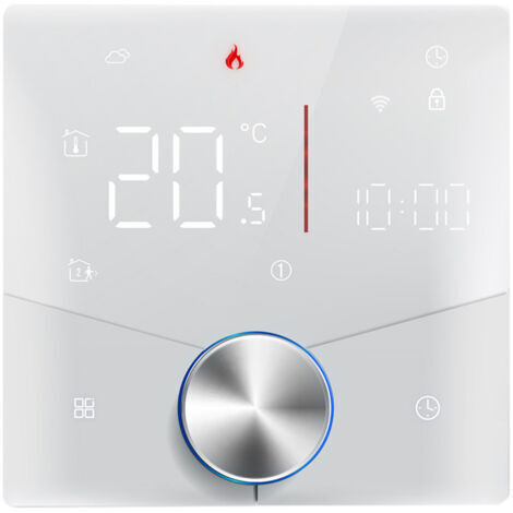Tuya WLAN-Smart-Thermostat, Sprachsteuerung, digitale Wochentemperatureinstellung per Knopfdruck mit variabler Beleuchtungsfarbe für elektrische Heizungen, kompatibel mit (1/5)