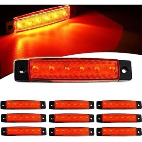 10 Stück LED-Seitenmarkierungsleuchten, 12V LED-Blinker vorne und hinten für Anhänger, LKW, Wohnwagen, Wohnmobil, Traktor, Bus usw. (Rot)