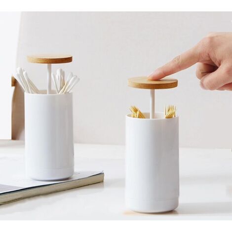 Aufbewahrungsbox für Wattestäbchen – mit Deckel – für Badezimmer, Schminktisch, Schlafzimmer, Büro (1/4)