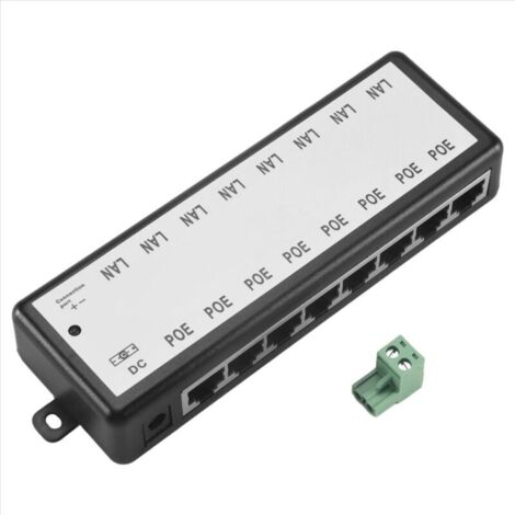 8-Port PoE-Injektor-Splitter für CCTV-Netzwerkkameras, Power over Ethernet IEEE 802.3AF