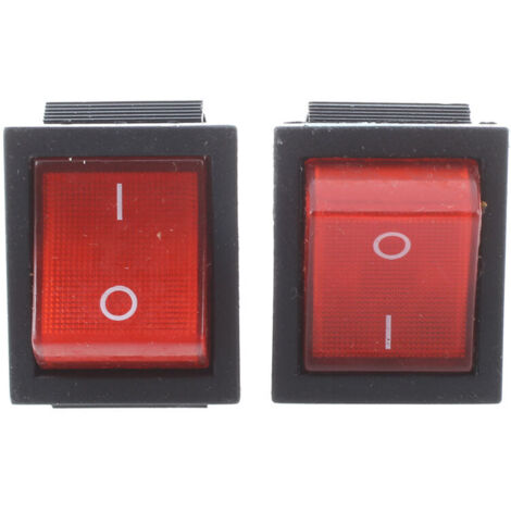 (R) 16 A/250 V AC 20 A/125 V AC Rote Kontrollleuchte 4-poliger Ein/Aus-Wippschalter (DPST) 2 Stück