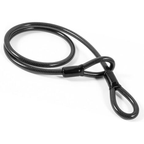Fahrradschlosskabel, 1,2 m langes, robustes Kabel mit doppelter PVC-beschichteter Schlaufe, 12 mm dick, für Vorhängeschlösser und Bremsscheibenschlösser (1/4)