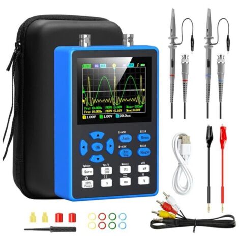 Digitales Oszilloskop DSO2512G mit 2-Kanal-Signalgenerator, 120 MHz Bandbreite, 500 Hz Abtastrate, 2,8-Zoll-Bildschirm