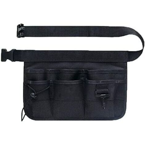 1x Werkzeuggürtel aus Oxford-Gewebe, Werkzeugtasche mit mehreren Fächern, verstellbarer Gürtel, für Garten, Hof, Landwirtschaft und Lager, Schwarz, 34 x 23 cm (1/4)