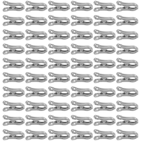 60-teiliges Set Gartenclips, Gewächshausclips aus Edelstahl, Netzclips, starker Halt (1/4)