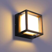 7W LED-Außenwandleuchte IP66 Wasserdichte quadratische Außenwandleuchte für Hof, Garten, Terrasse, in der Nähe von Wand, Pfad, Terrasse, Villa, Korridor, Säule, Licht, warmweiß, 3000 K
